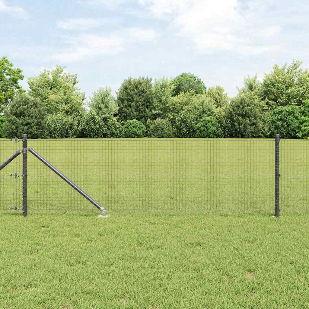 Welded Wire Fence with Spikes Steel and PVC Grey Mesh