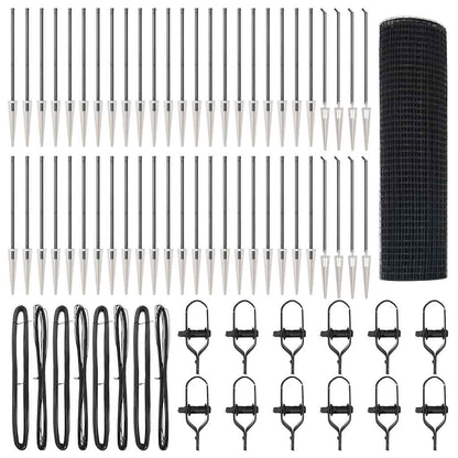 Fence Post Grey 100 x 0.8 m (25 x 25 mm mesh) Steel and PVC