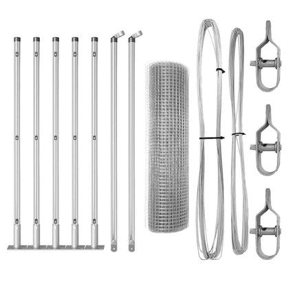 Fence Post Silver 10 x 0.4 m (12 x 12 mm mesh) Steel