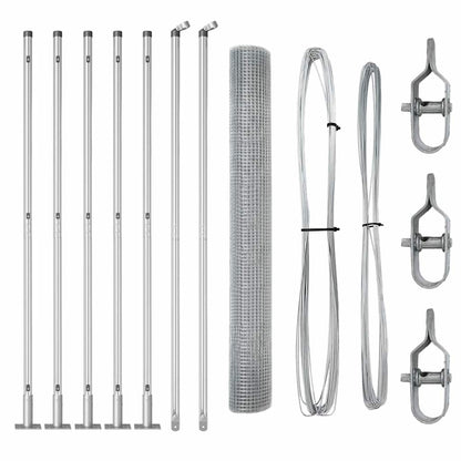 Fence Post Silver 10 x 0.8 m (16 x 16 mm mesh) Steel