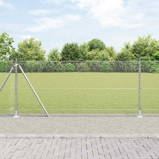 Welded Wire Fence with Concrete Base 10 x 1 m Galvanised Steel