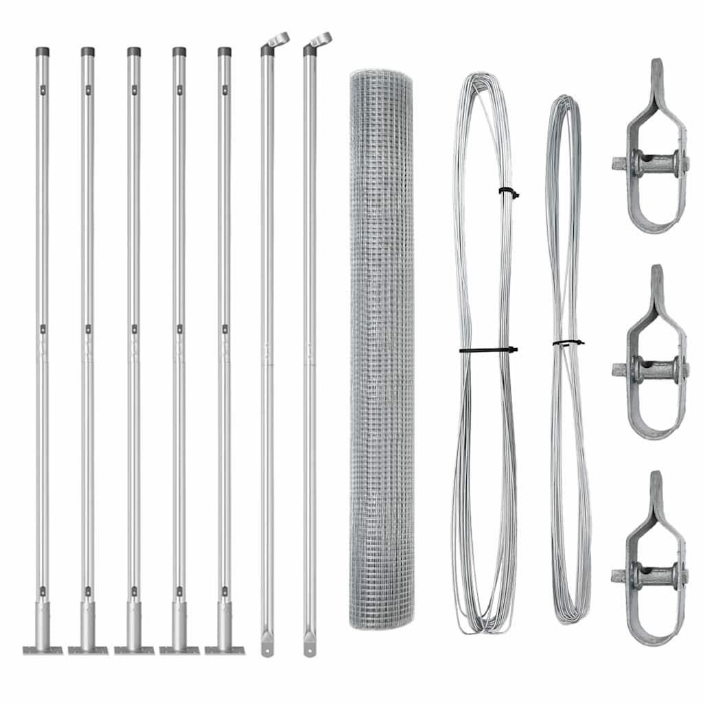 Fence Post Silver 10 x 1 m (25 x 25 mm mesh) Steel