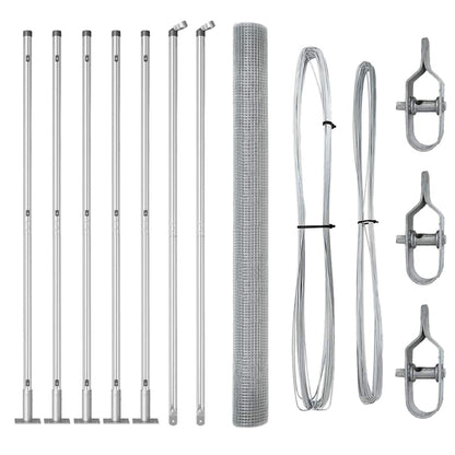 Fence Post Silver 10 x 1.5 m (16 x 16 mm mesh) Steel