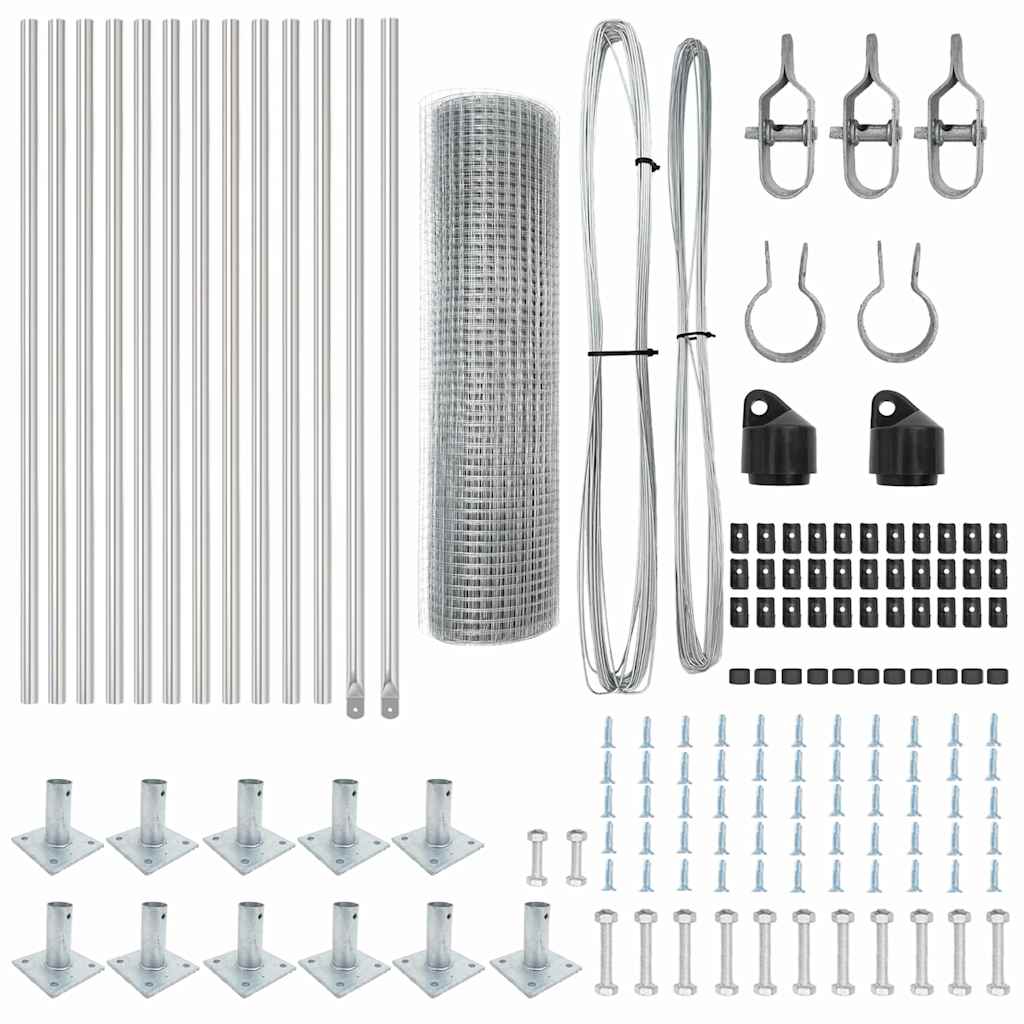 Fence Post Silver 25 x 0.6 m (19 x 19 mm mesh) Steel