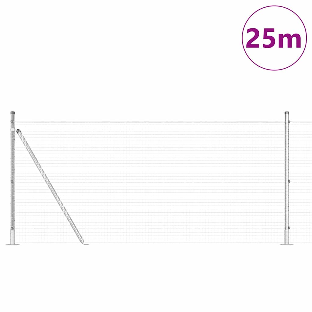 Welded Wire Fence with Concrete Base 25 x 0.8 m (W x H)