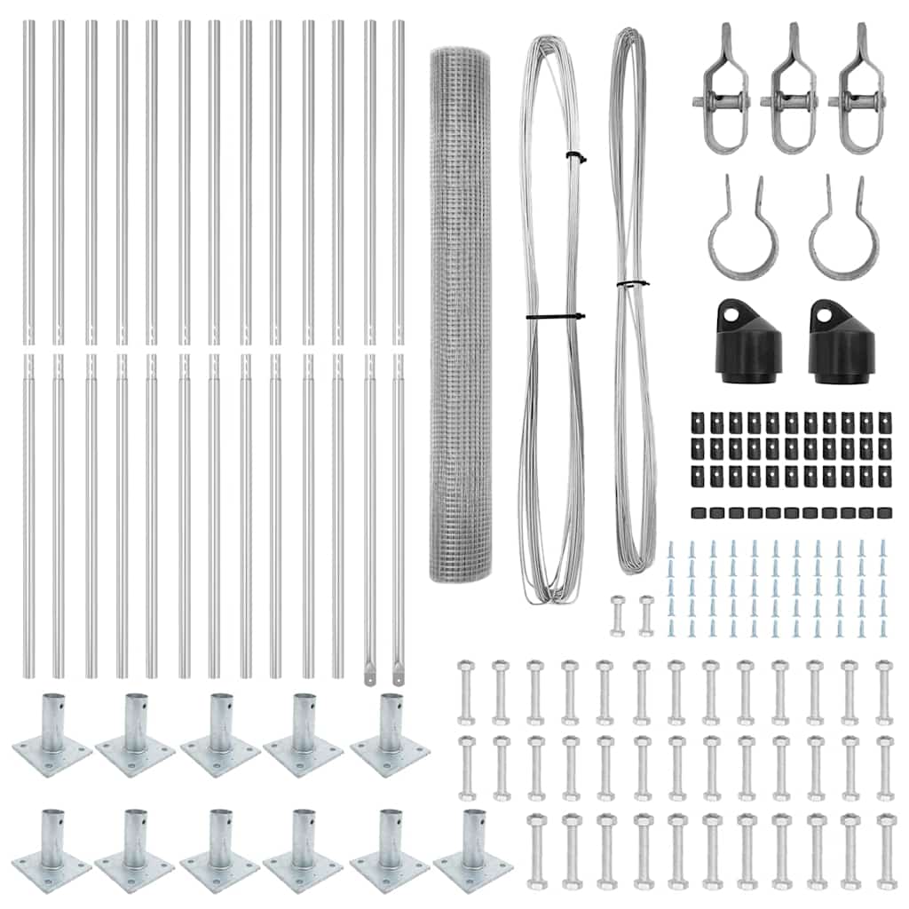 Fence Post Silver 25 x 1 m (12 x 12 mm mesh) Steel