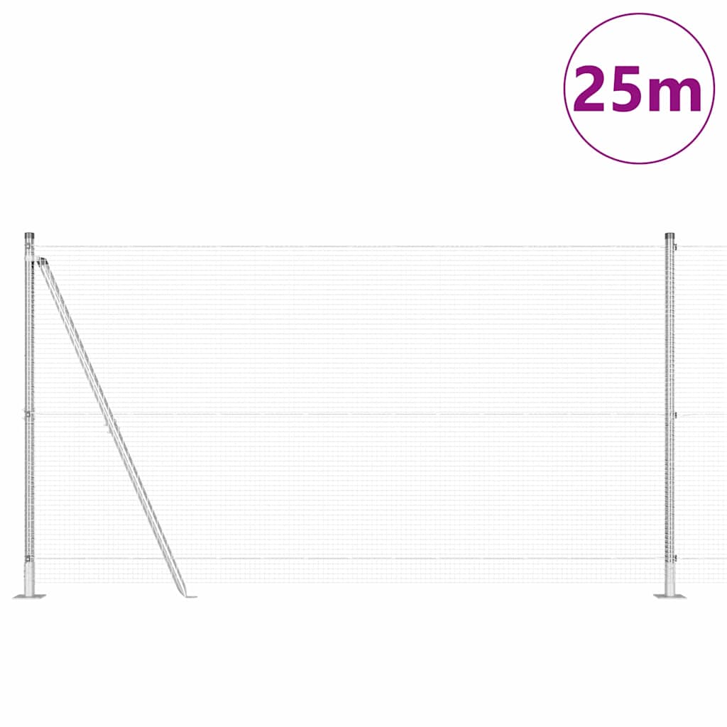 Fence Post Silver 25 x 1.2 m (16 x 16 mm mesh) Steel