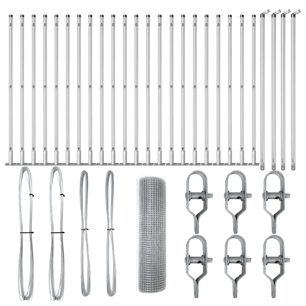 Fence Post Silver 50 x 1 m (19 x 19 mm mesh) Steel