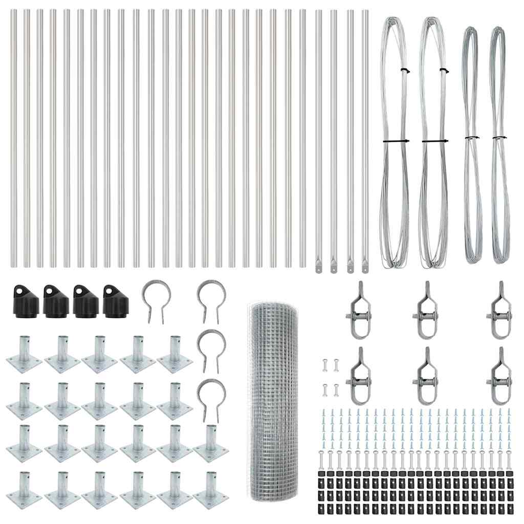 Fence Post Silver 50 x 1 m (19 x 19 mm mesh) Steel