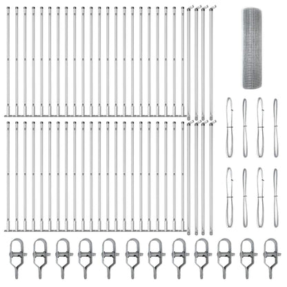 Fence Post Silver 100 x 0.5 m (12 x 12 mm mesh) Steel