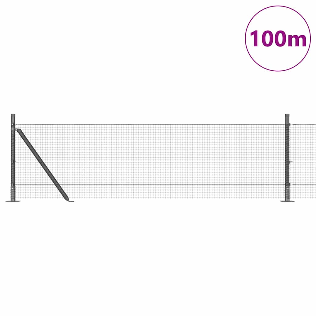 Fence Post Silver 100 x 0.5 m (12 x 12 mm mesh) Steel