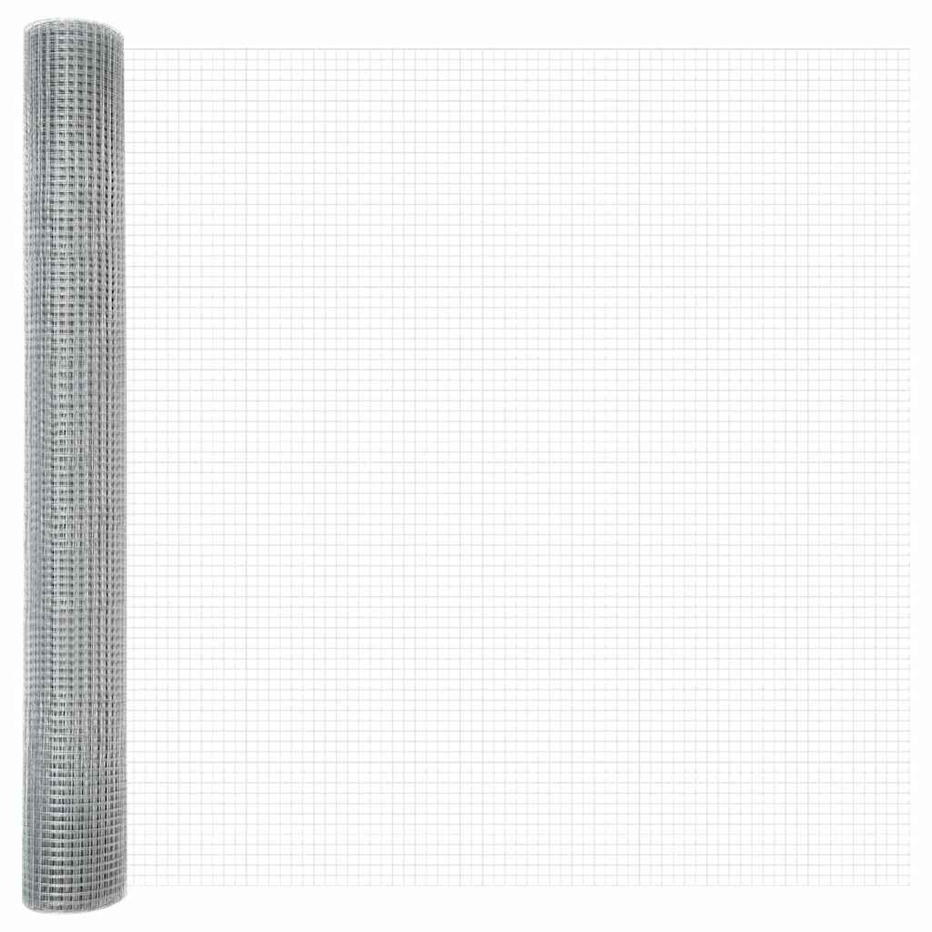 Fence Post Silver 100 x 0.8 m (16 x 16 mm mesh) Steel