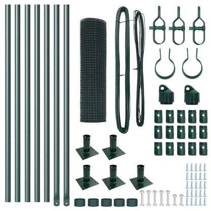 Fence Post Green 10 x 0.6 m (25 x 25 mm mesh) Steel and PVC