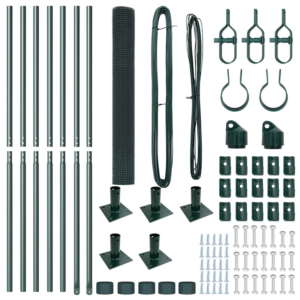 Fence Post Green 10 x 1.2 m (12 x 12 mm mesh) Steel and PVC