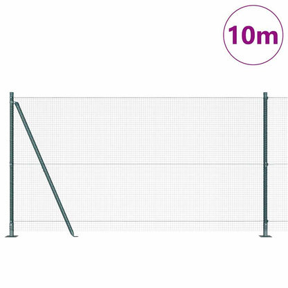 Fence Post Green 10 x 1.2 m (16 x 16 mm mesh) Steel and PVC