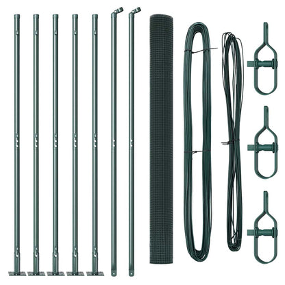 Fence Post Green 10 x 1.5 m (16 x 16 mm mesh) Steel and PVC