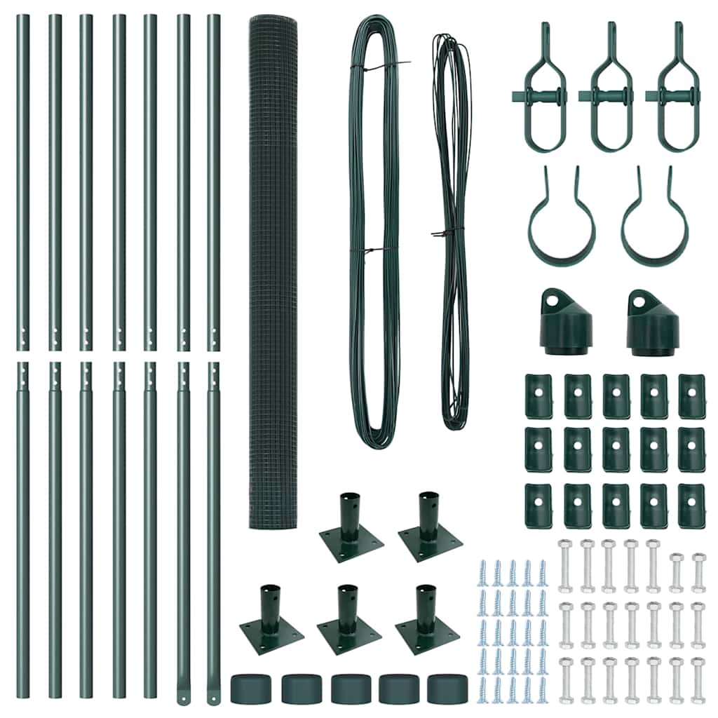 Fence Post Green 10 x 1.5 m (16 x 16 mm mesh) Steel and PVC