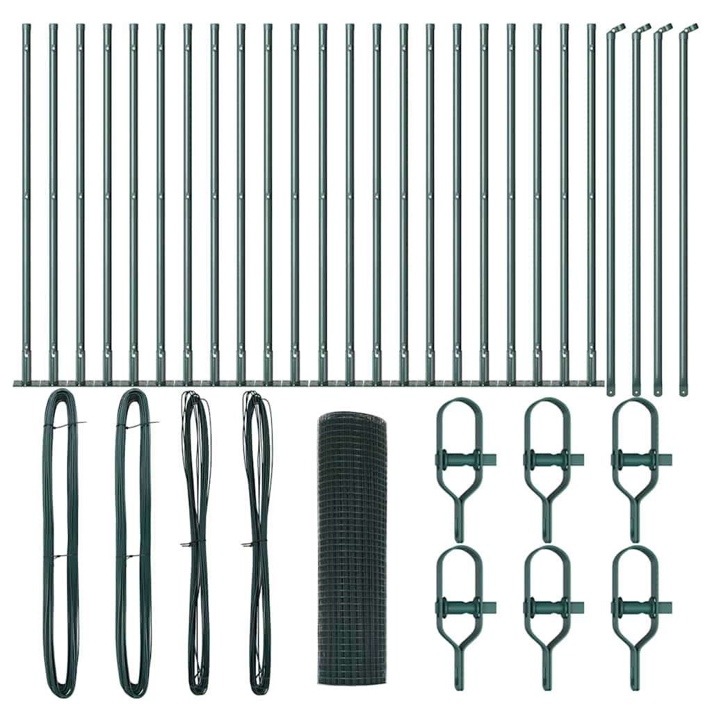 Fence Post Green 50 x 0.6 m (12 x 12 mm mesh) Steel and PVC