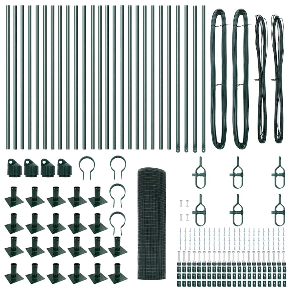 Fence Post Green 50 x 0.6 m (25 x 25 mm mesh) Steel and PVC