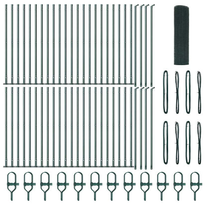 Fence Post Green 100 x 1 m (16 x 16 mm mesh) Steel and PVC