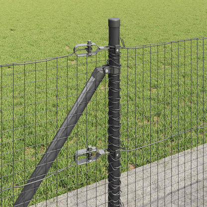 Fence Post Grey 10 x 0.6 m (25 x 25 mm mesh) Steel and PVC