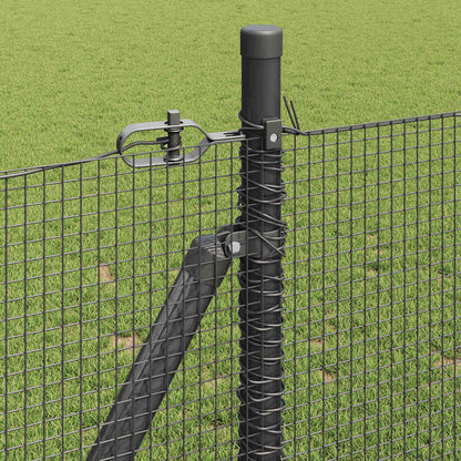 Fence Post Grey 10 x 0.8 m (12 x 12 mm mesh) Steel and PVC