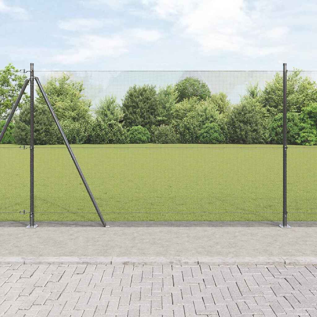 Fence Post Grey 10 x 1.6 m (12 x 12 mm mesh) Steel and PVC