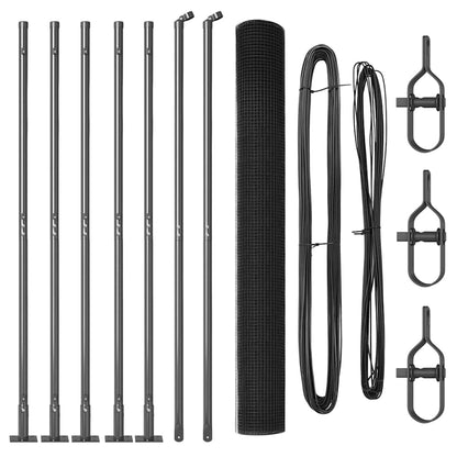 Fence Post Grey 10 x 1.6 m (25 x 25 mm mesh) Steel and PVC