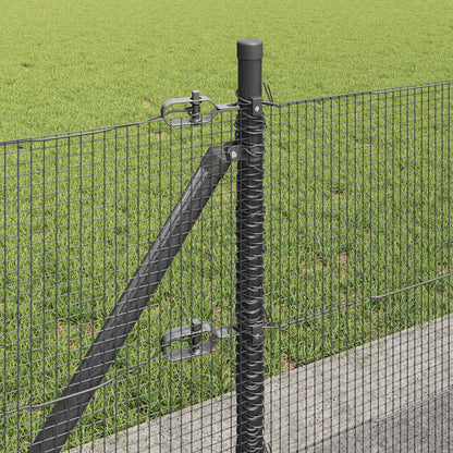 Fence Post Grey 25 x 0.4 m (12 x 12 mm mesh) Steel and PVC