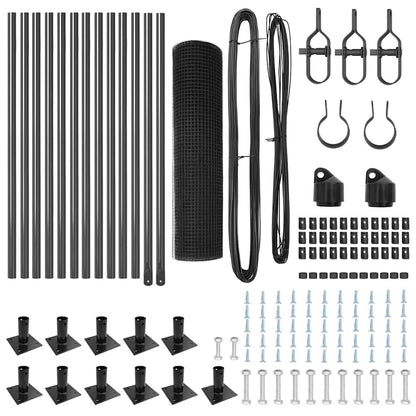 Fence Post Grey 25 x 0.6 m (16 x 16 mm mesh) Steel and PVC