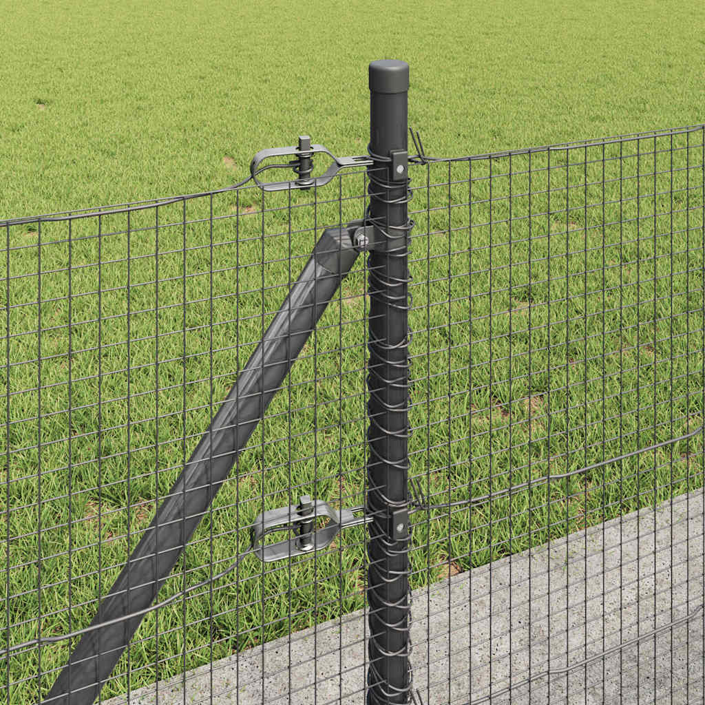 Fence Post Grey 25 x 0.6 m (19 x 19 mm mesh) Steel and PVC
