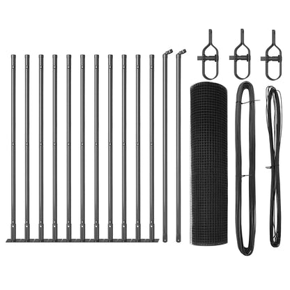 Fence Post Grey 25 x 0.6 m (19 x 19 mm mesh) Steel and PVC