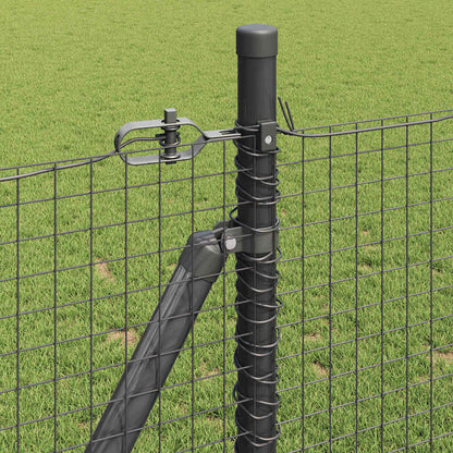 Fence Post Grey 25 x 0.8 m (25 x 25 mm mesh) Steel and PVC