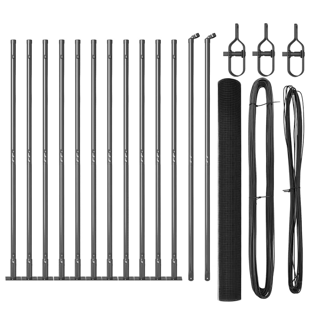 Welded Wire Fence with Concrete Base 25 x 1.5 m (W x H)