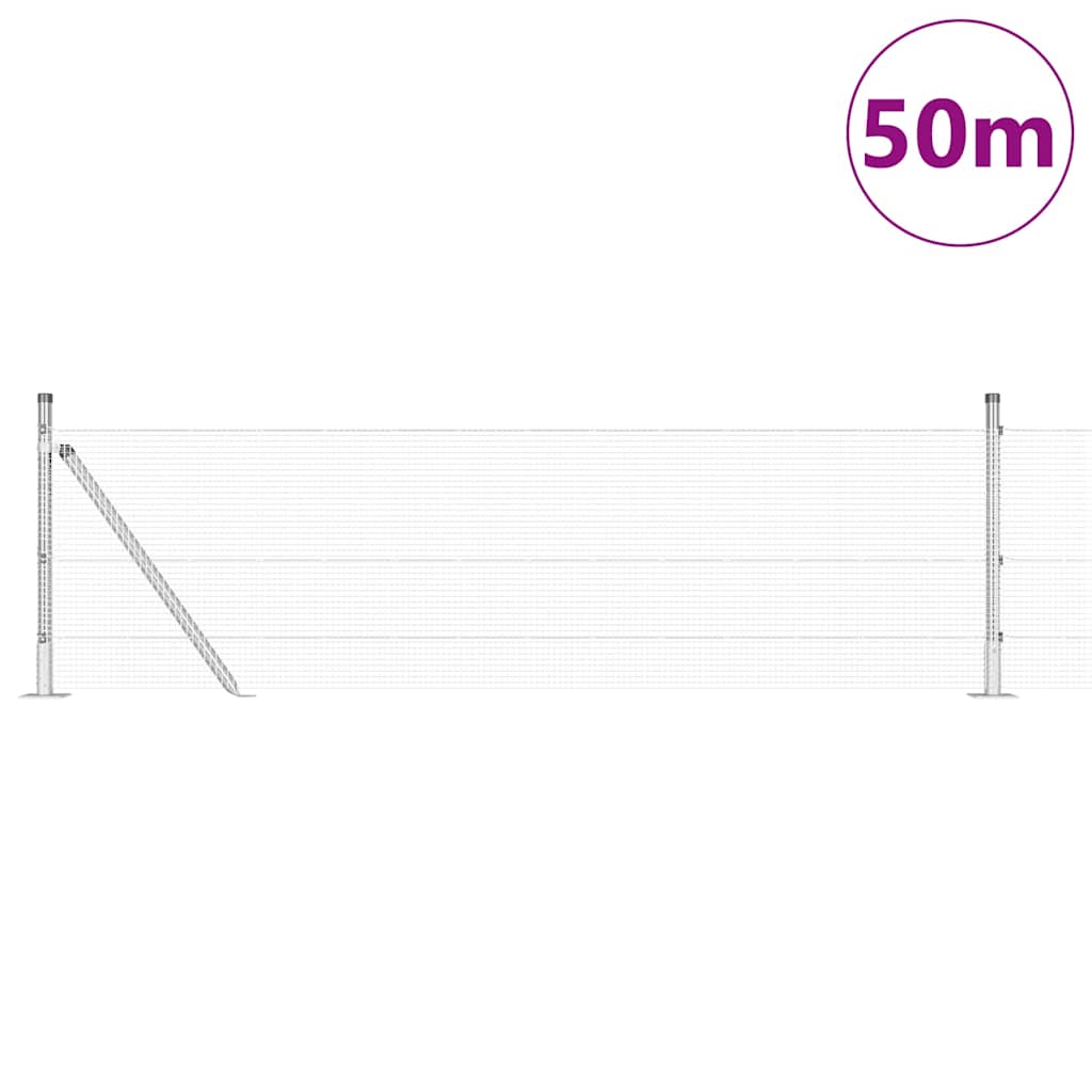 Welded Wire Fence with Concrete Base 50 x 0.6 m (W x H)