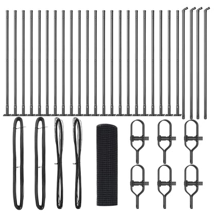 Fence Post Grey 50 x 1 m (19 x 19 mm mesh) Steel and PVC