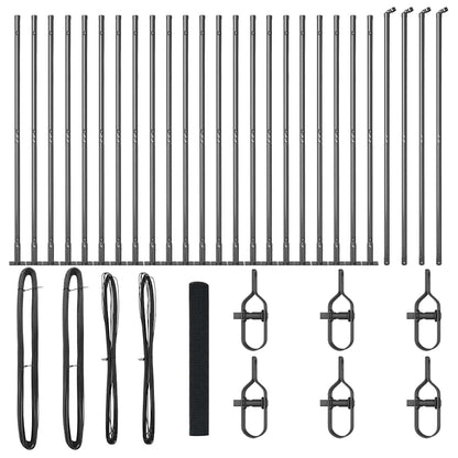 Fence Post Grey 50 x 1.2 m (12 x 12 mm mesh) Steel and PVC