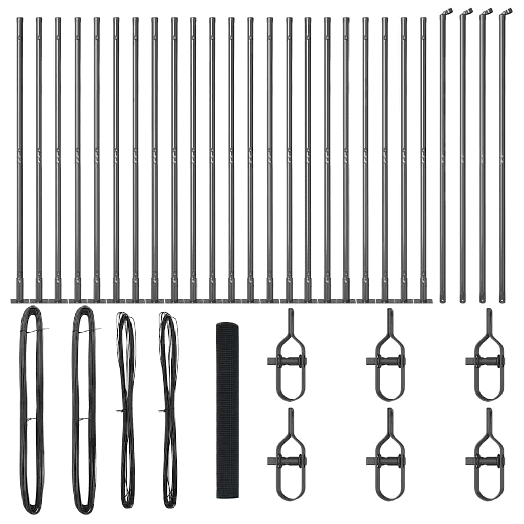 Fence Post Grey 50 x 1.2 m (19 x 19 mm mesh) Steel and PVC