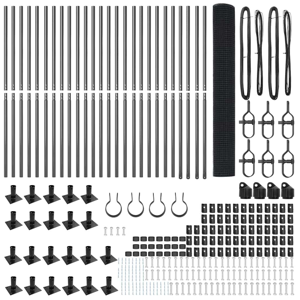 Fence Post Grey 50 x 1.2 m (19 x 19 mm mesh) Steel and PVC