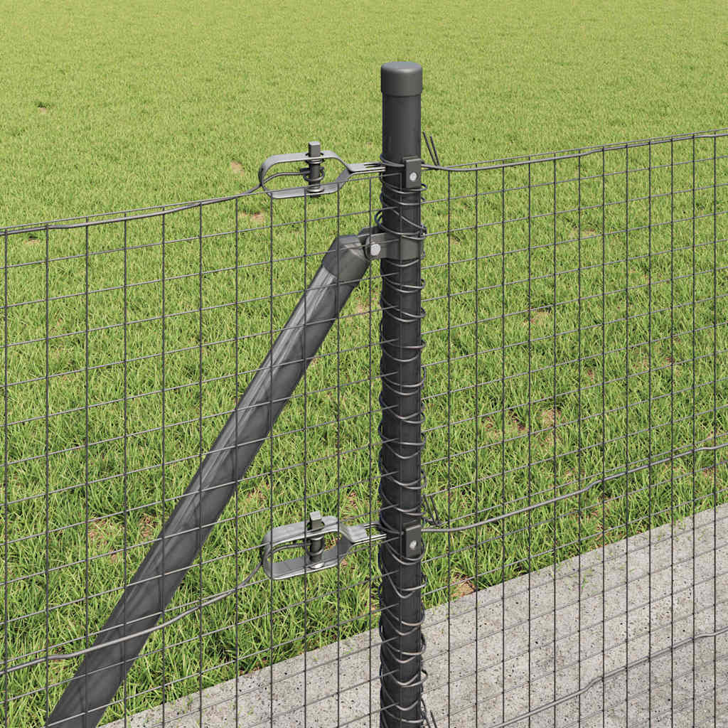 Fence Post Grey 100 x 0.4 m (25 x 25 mm mesh) Steel and PVC