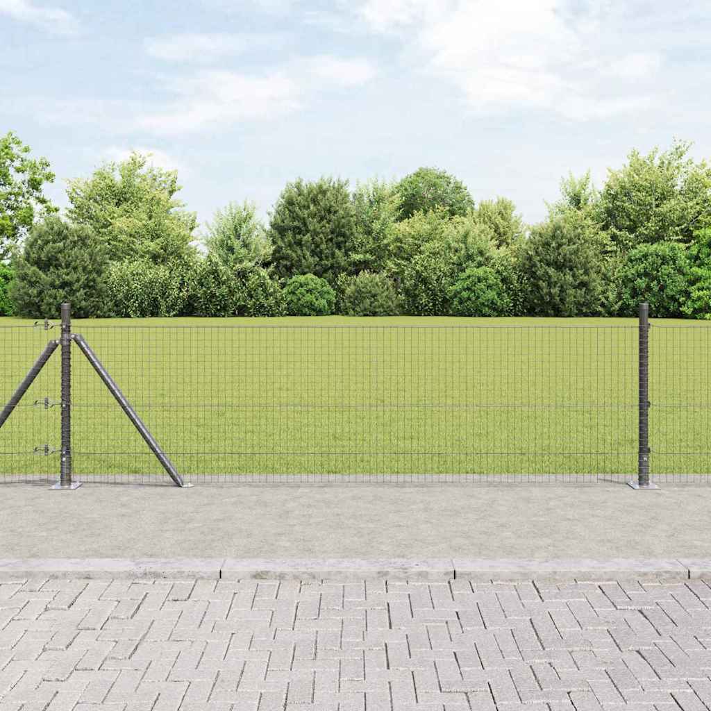 Fence Post Grey 100 x 0.4 m (25 x 25 mm mesh) Steel and PVC