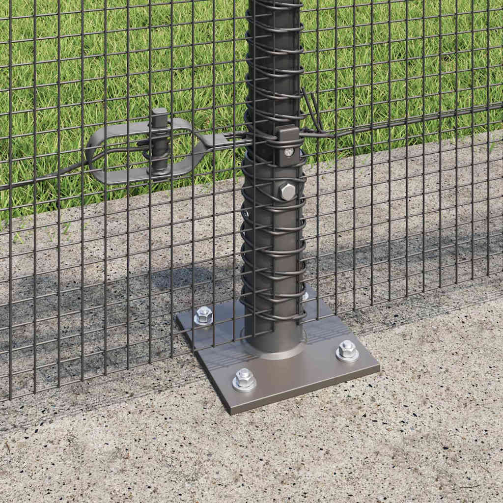 Fence Post Grey 100 x 0.5 m (12 x 12 mm mesh) Steel and PVC