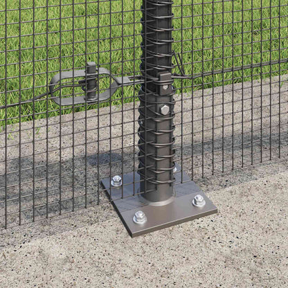 Fence Post Grey 100 x 0.5 m (12 x 12 mm mesh) Steel and PVC