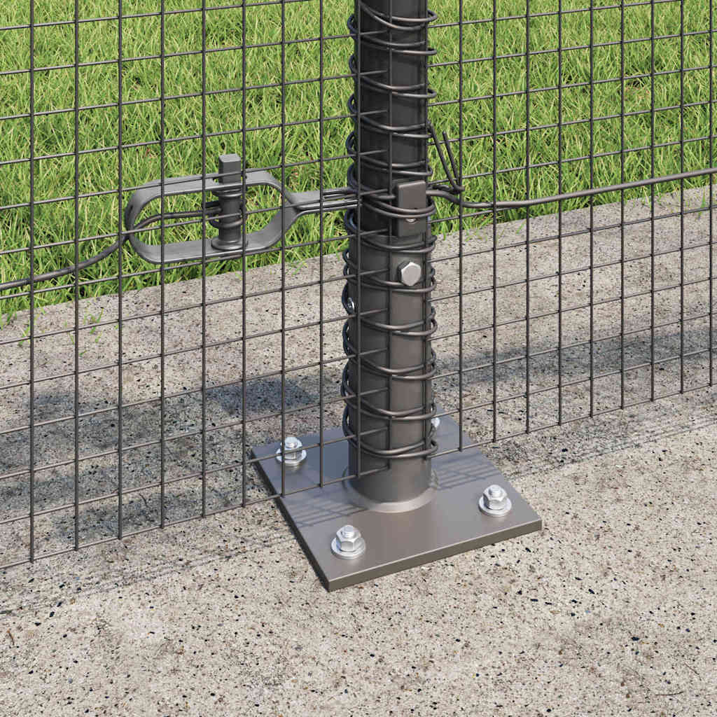 Fence Post Grey 100 x 0.5 m (16 x 16 mm mesh) Steel and PVC