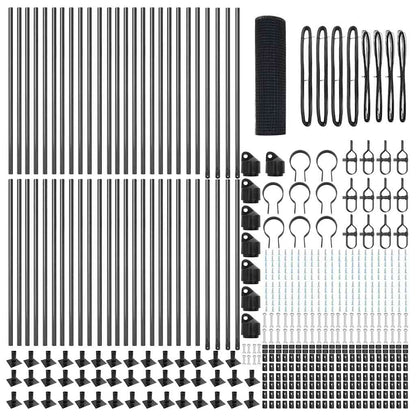 Fence Post Grey 100 x 0.5 m (16 x 16 mm mesh) Steel and PVC