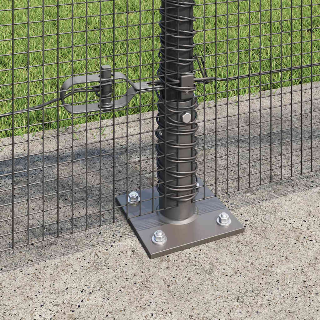 Fence Post Grey 100 x 0.8 m (12 x 12 mm mesh) Steel and PVC