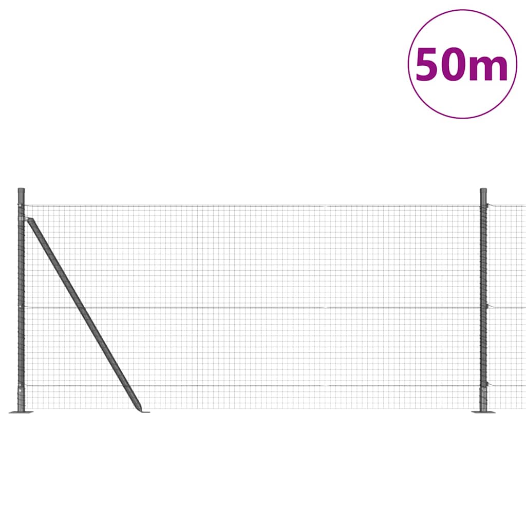 Fence Post Grey 100 x 0.8 m (25 x 25 mm mesh) Steel and PVC