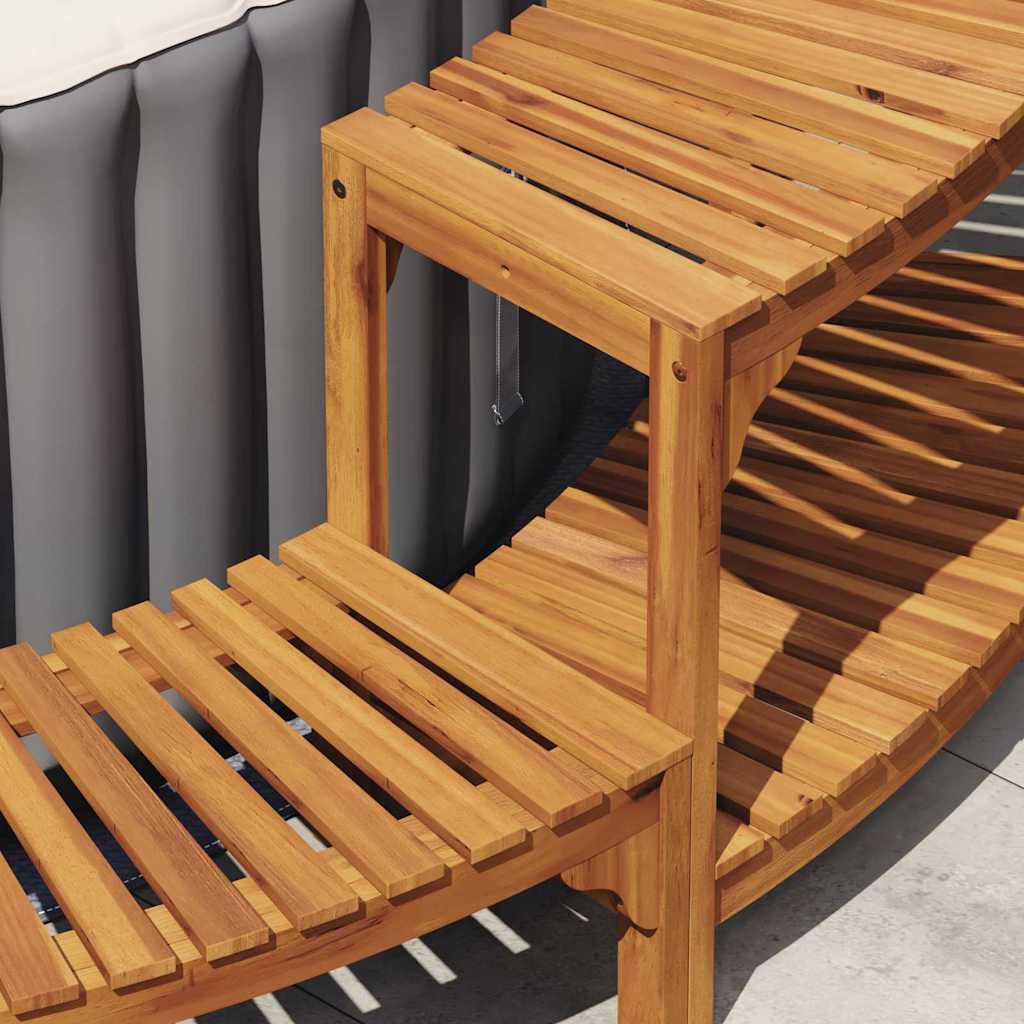 Hot Tub Surround Half-Round Brown 252 x 112 x 55.5 cm