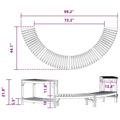 Hot Tub Surround Half-Round Brown 252 x 112 x 55.5 cm