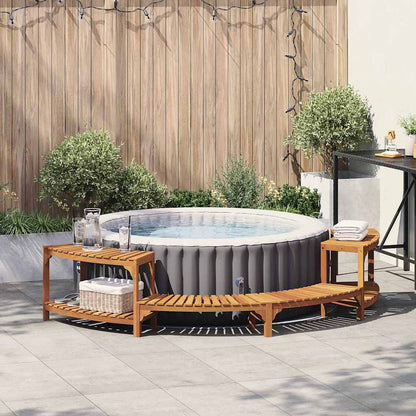 Hot Tub Surround Half-Round Brown 272 x 120 x 55.5 cm